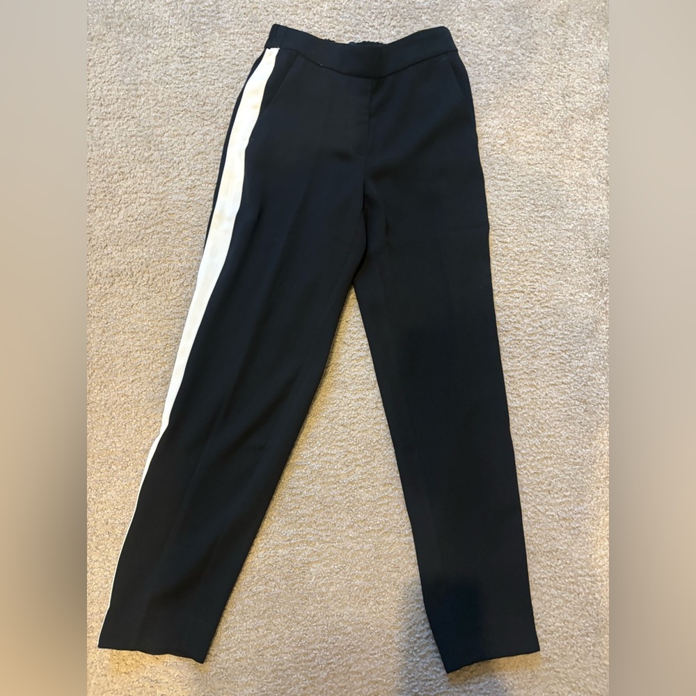 J. Crew Jamie pants black with White Stripe